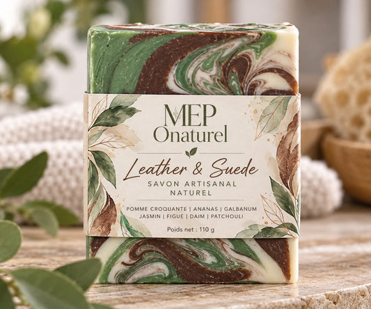 Savon artisanal Cuir et suède – L’élégance boisée - Masculin
