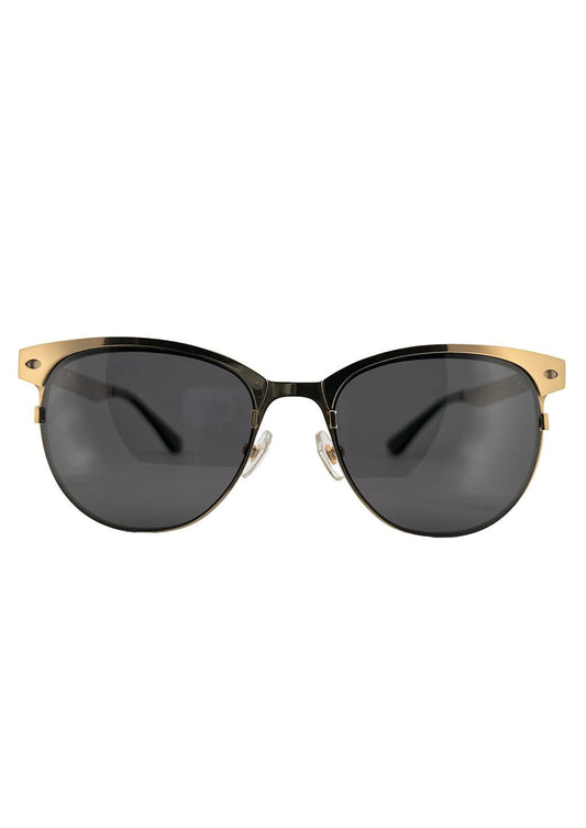 Lunettes Femme- Titanium Clubmaster Plaqué Or 24K - Verres Changeables Fait Main