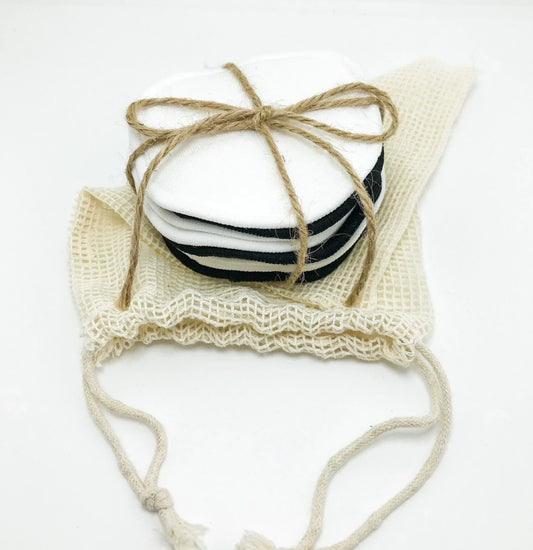 10 disques démaquillants réutilisables en coton de bambou bio - Zéro déchet, sans plastique, naturels + sac à linge en coton bio - MEP Onaturel