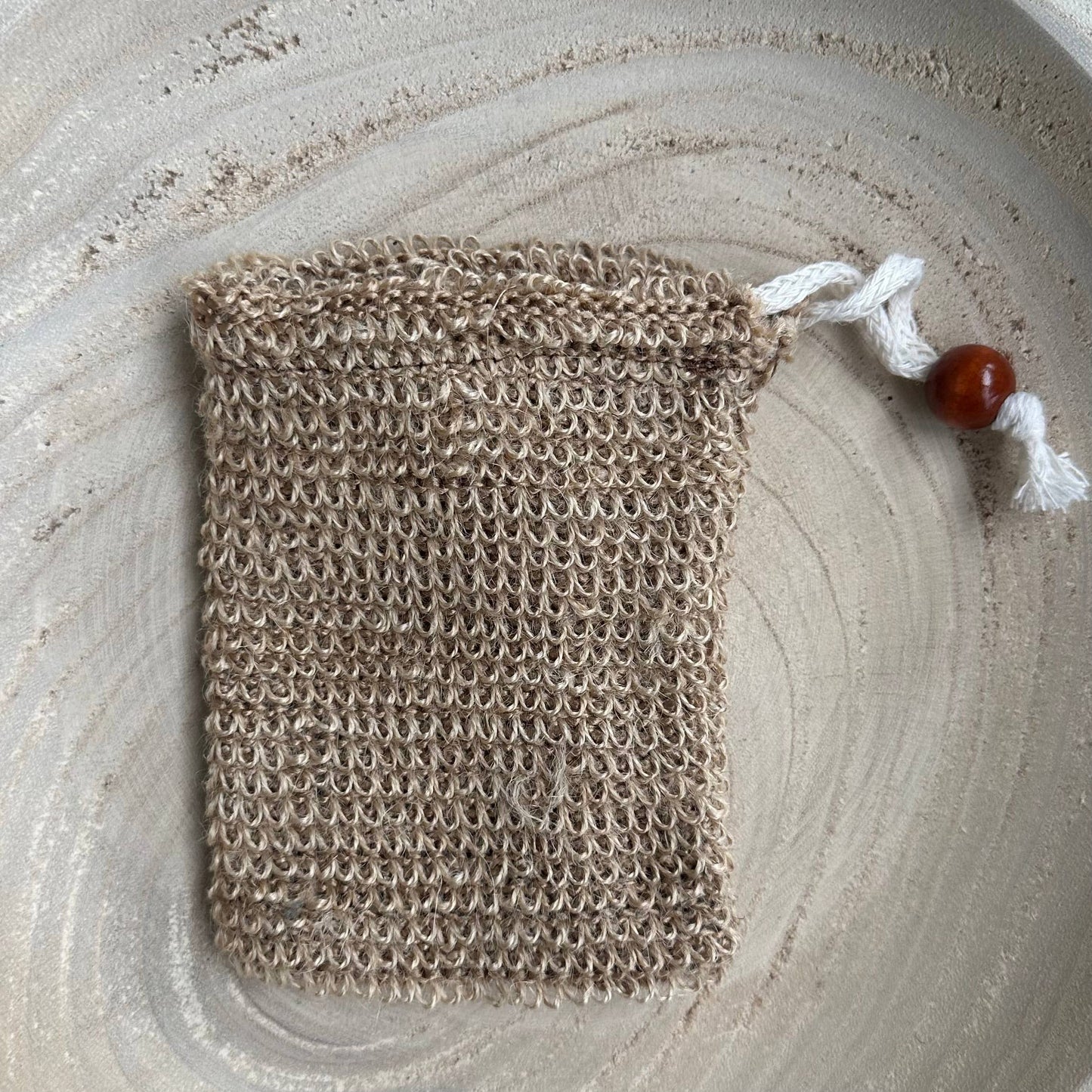 Sac en fibre de chanvre pour savon exfoliant et économiseur de savon
