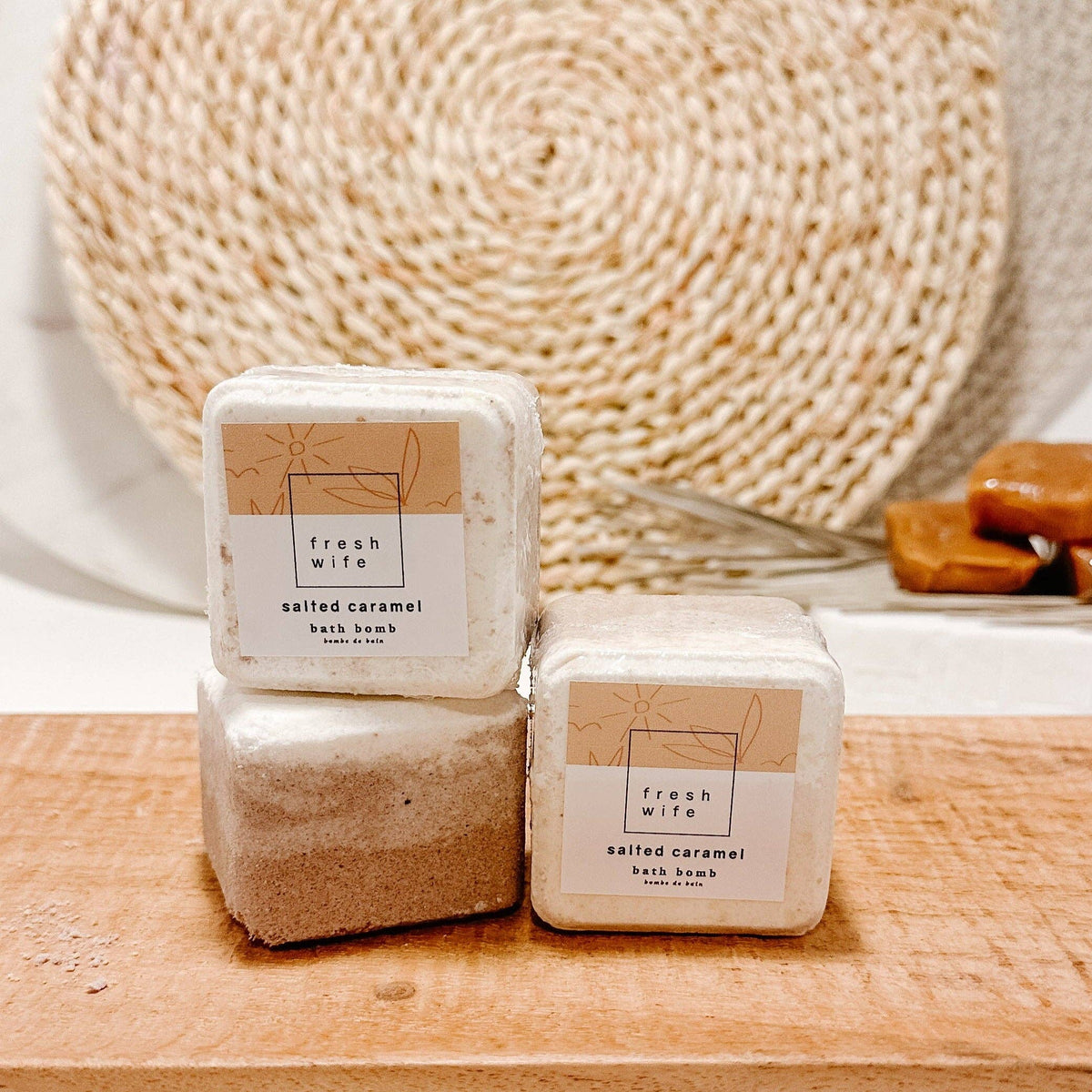Bombe de bain au caramel salé