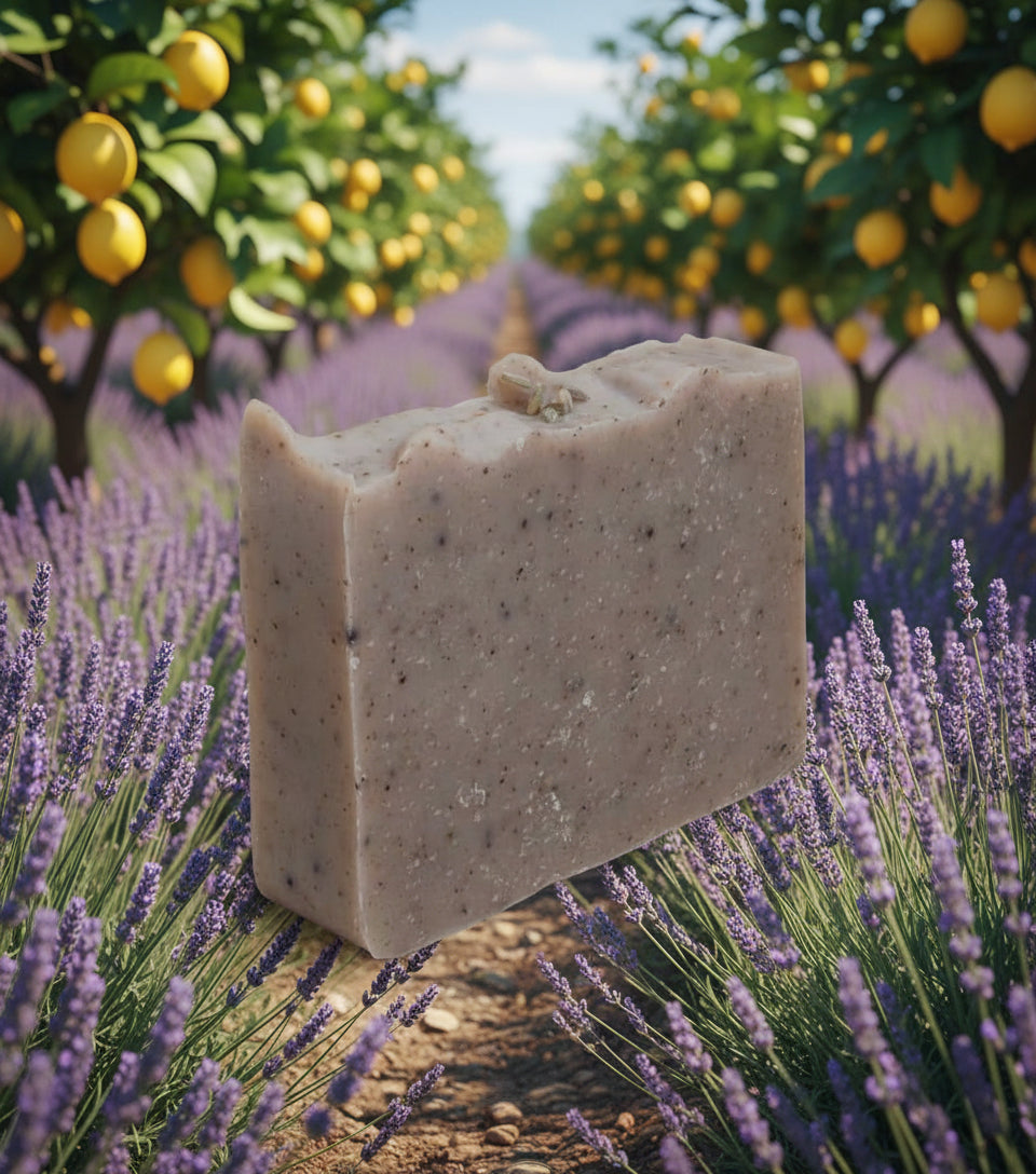 Savon naturel en barre au citron et à la lavande