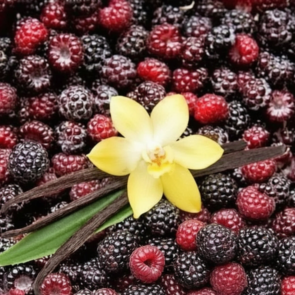 Savon naturel en barre au lait de chèvre : framboise noire, vanille et beurre de karité
