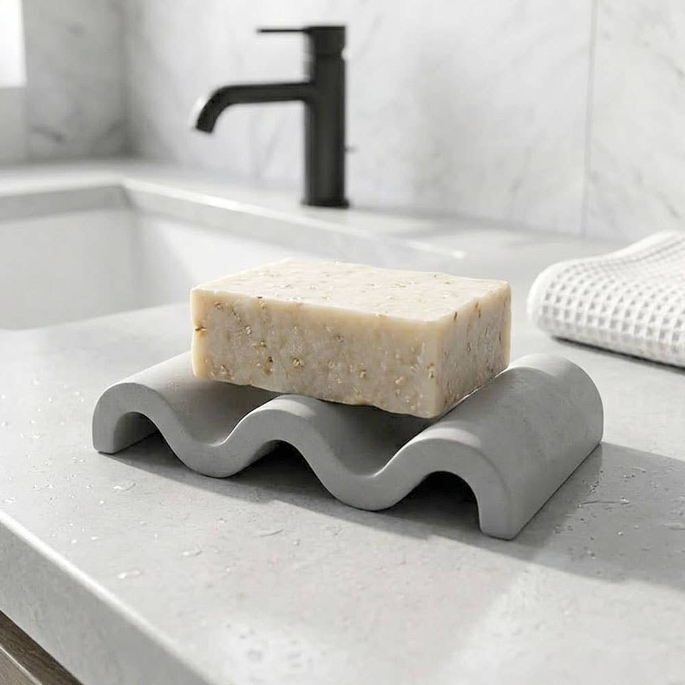 Porte-savon ondulé moderne en béton
