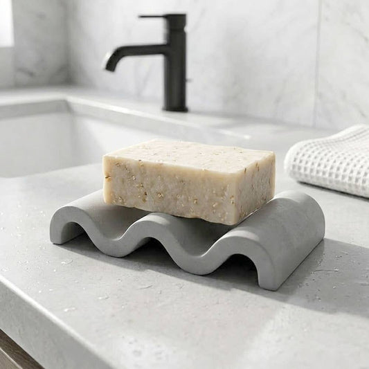 Porte-savon ondulé moderne en béton