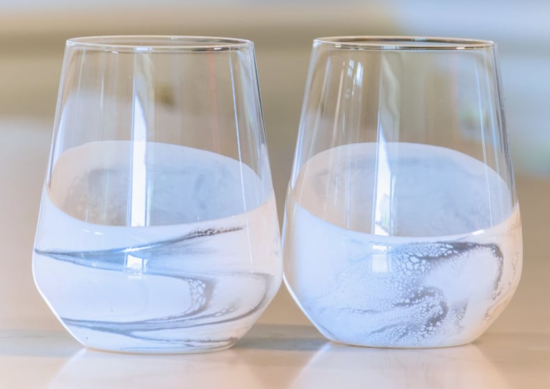 Verres à vin rehaussés de résine – Coffret de 2