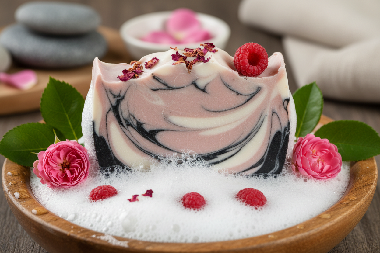 ajoute un peu de de couleur noir dans le savon